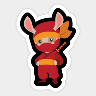 Ninja Kung Fu Shaolin Rabbit Sticker